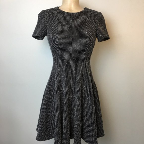 TIBI Birdeye Knit Dress Fit & Flare Black/White 2 - Picture 9 of 11